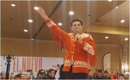 Samuel García: Precandidato de MC llega a Tamaulipas y canta "Mi Matamoros Querido" ataviado con una cuera 