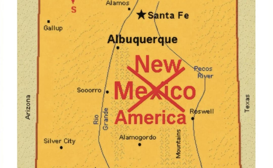 Mapa de Nuevo México publicado por Donald Trump en Truth Social. Foto: @realDonaldTrump