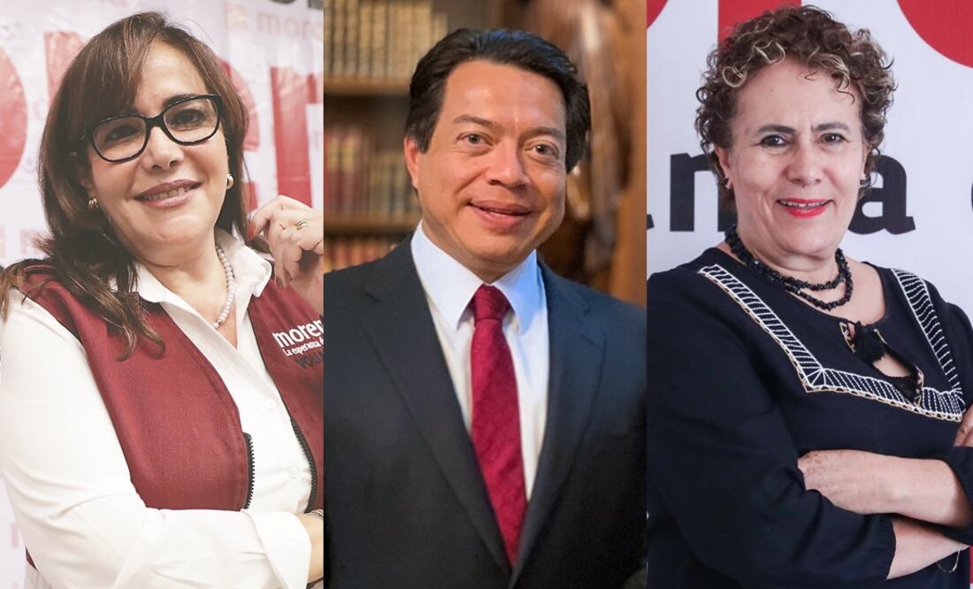 Yeidckol Polevnsky, Mario Delgado y Bertha Luján, aspirantes a la dirigencia de Morena (Archivo. EL UNIVERSAL)