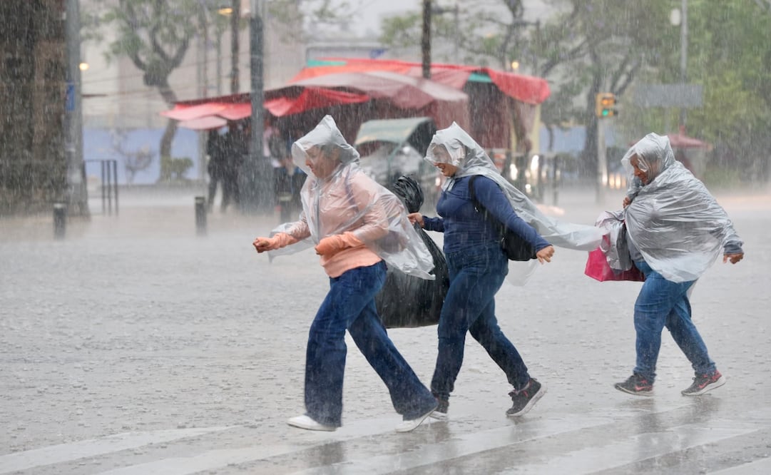 Lluvia, acompañada de ráfagas de aire en el centro de la Ciudad de México. Foto: Valente Rosas