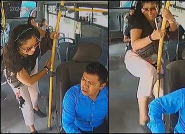 Por “volarse” un tope, pasajera agrede a patadas a chófer de transporte público en Puebla