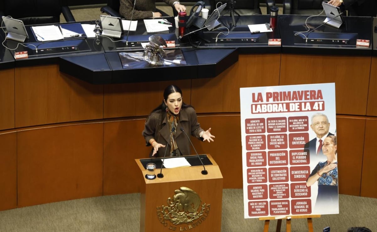 Andrea Chávez defiende reforma laboral 40 horas en el Senado. Foto: Diego Simón Sánchez/ EL UNIVERSAL