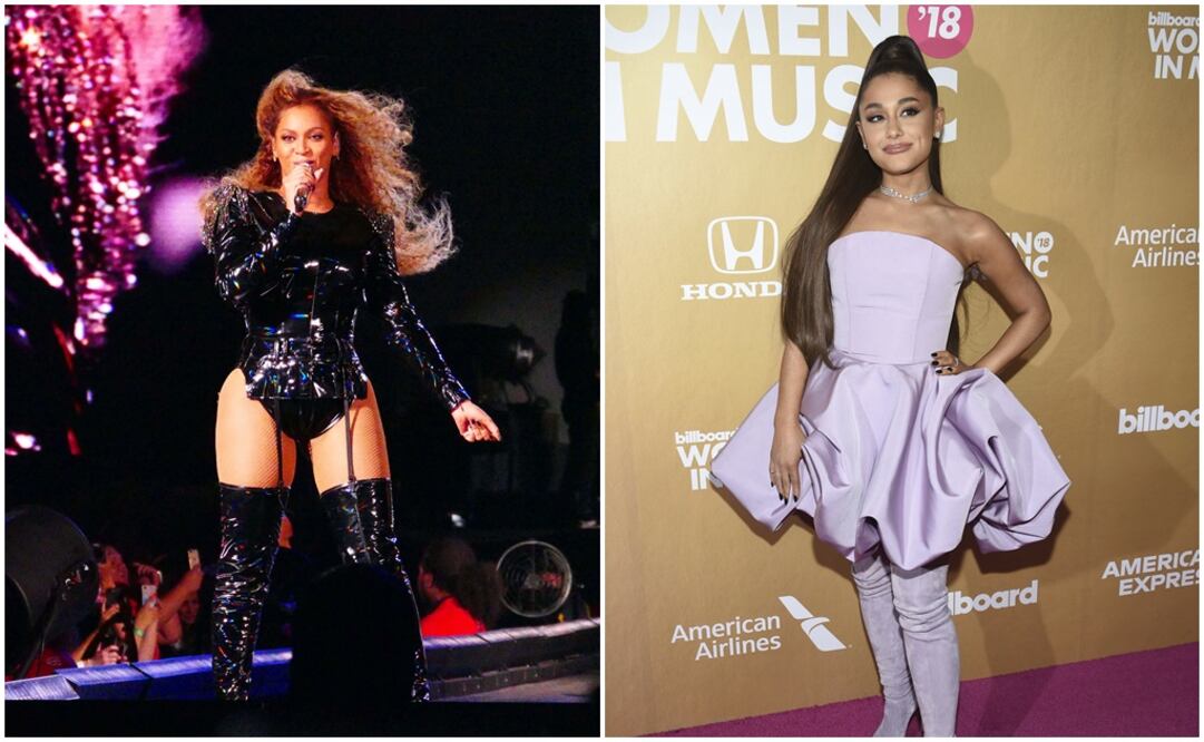 Beyoncé y Ariana Grande. Fotos: Archivo y AP