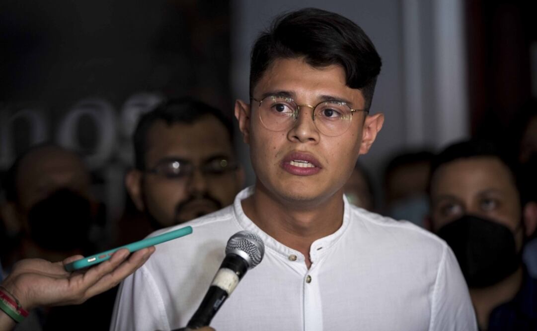 Líder universitario Lester Aleman durante una rueda de prensa en Managua (Nicaragua).  Foto: EFE