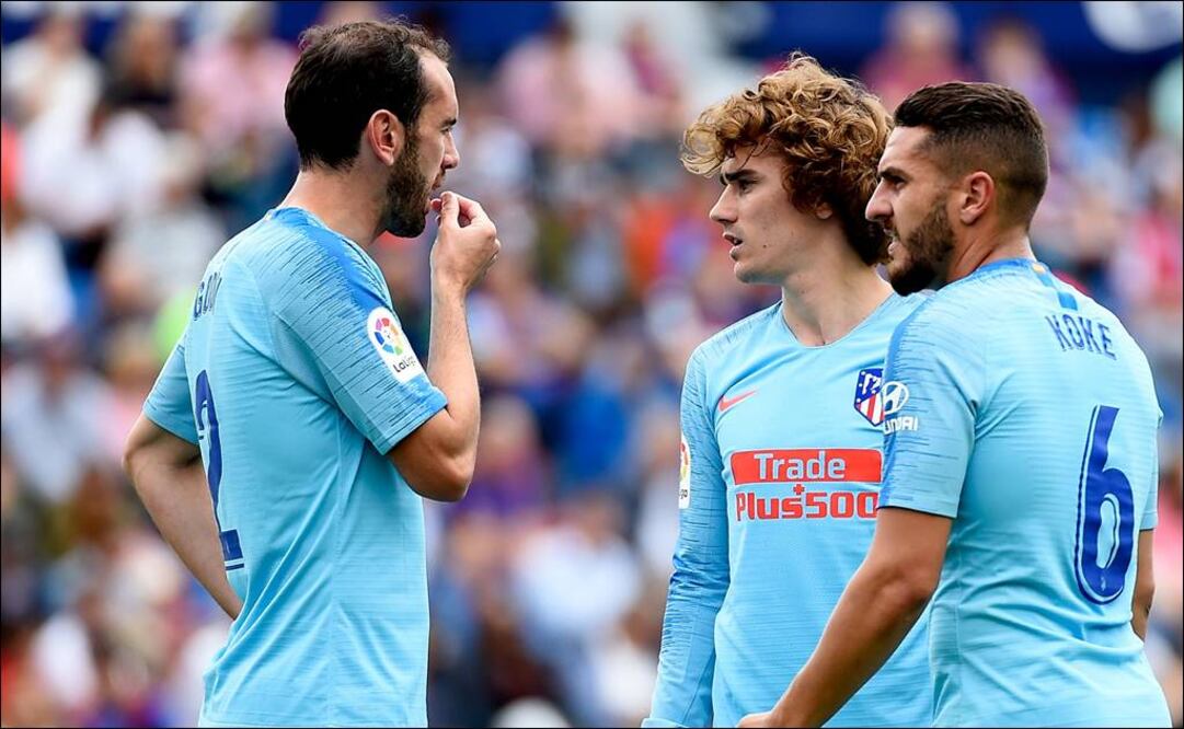 Juanfran, Filipe Luis, Godín y Griezmann dirán adiós. Foto: AFP