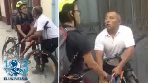 Forcejeo entre ciclista y taxista en Oaxaca se vuelve viral