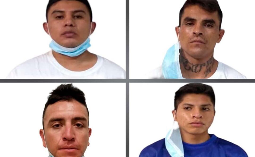 Ricky “N”, Juan “N”, Jonathan “N” y Jorge “N”, juzgados por el delito de Homicidio calificado. Foto: FGJEM