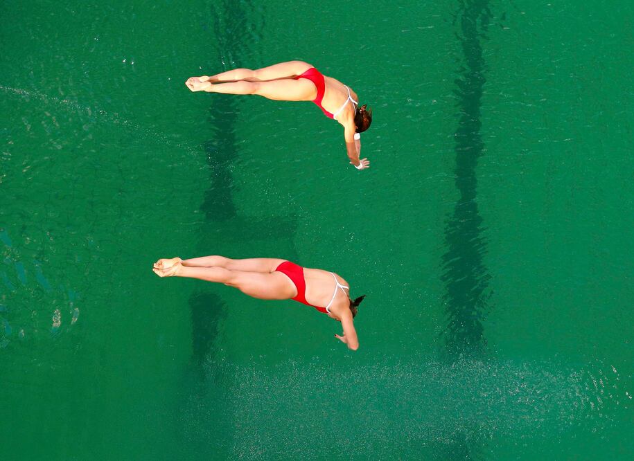 Paola Espinosa y Alejandra Orozco durante la prueba de clavado sincronizado de 10 metros en Río (Foto: Reuters)