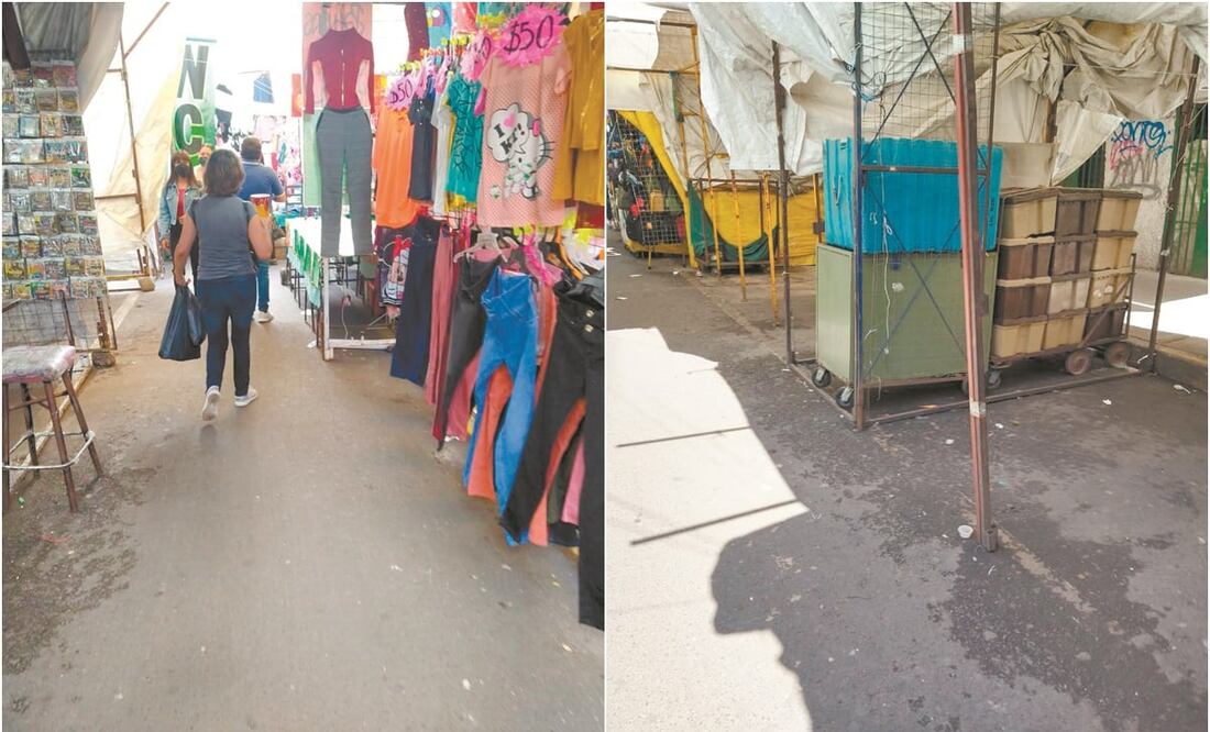 Los lugares donde se instalaban las chelerías ahora están vacíos, sólo quedaron las estructuras y lonas. Fotos: Juan Carlos Acosta. Foto: ARCHIVO EL UNIVERSAL