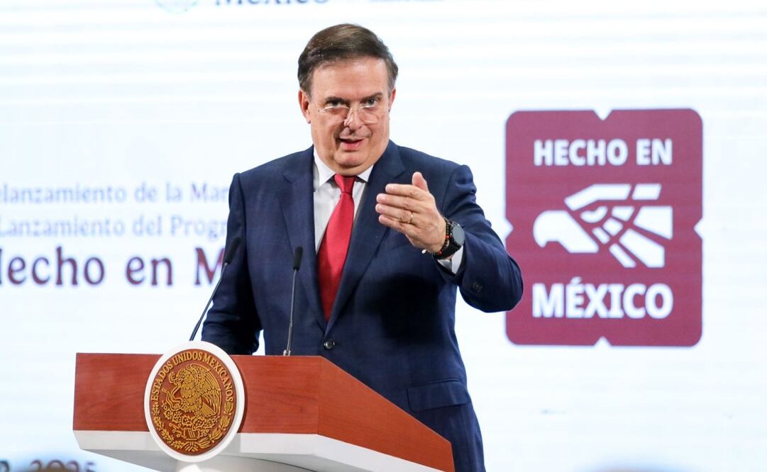 Marcelo Ebrard, secretario de Economía, en una reunión del sector empresarial este 4 de febrero del 2025. Foto: Axel Sánchez / EL UNIVERSAL