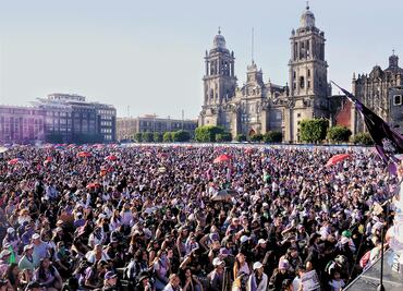 AMLO agradece a mujeres que marcharon el M8 porque fue “una manifestación pacífica”