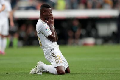Emotiva celebración de Vinicius tras su gol con el Real Madrid
