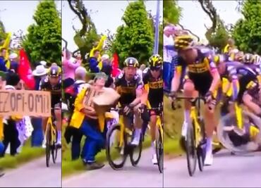 Aficionada distraída provocó una caída masiva de ciclistas en el Tour de Francia