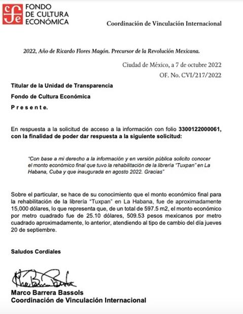 México gastó 15 mil dólares en rehabilitar librería del FCE en La Habana