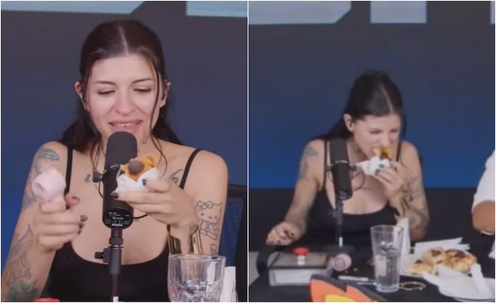 Cazzu en el programa "Tapados de laburo".
Fotos: YouTube y Jujuy al momento.