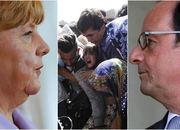 Hollande y Merkel pactan iniciativa para refugiados