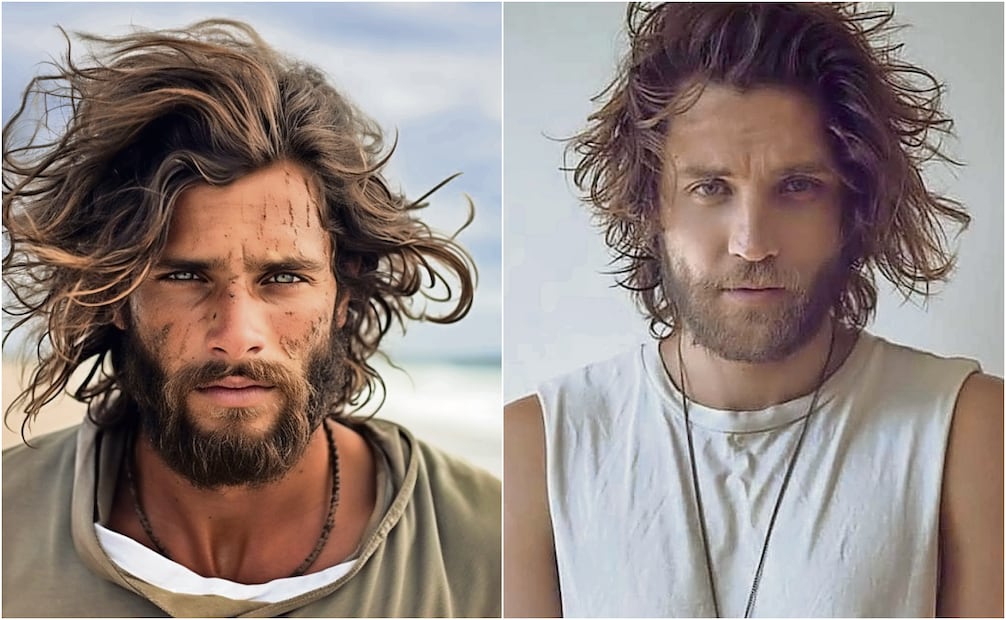 Foto 1: Modelo con IA. Foto 2: Talento Real. Gracias al sujeto hecho con IA, fue que el director dio con su actor, Gary Centeno. Foto: Especial