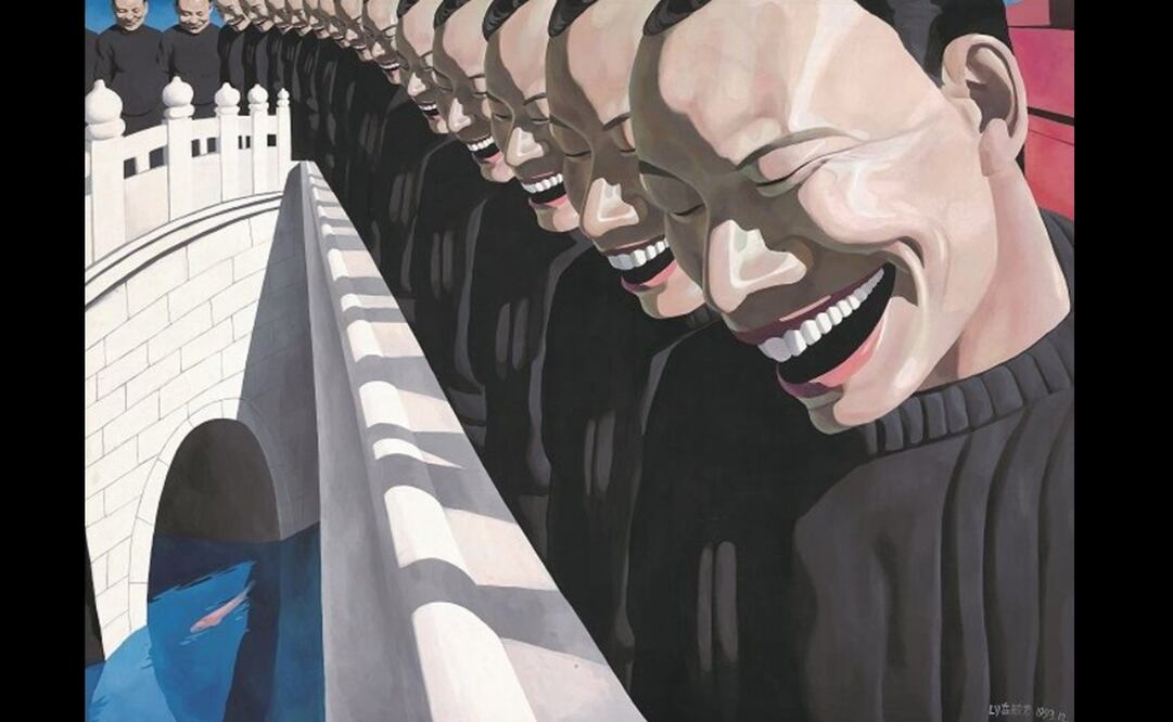 Moutarderie Nationale: The Gillion Crowet Collection. Yue Minjun. Gold Fish. Acrílico sobre lienzo. 1993. Foto: sothebys.com