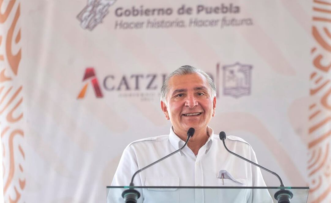 Adán Augusto López en evento de Acatzingo, Puebla. Foto: Especial