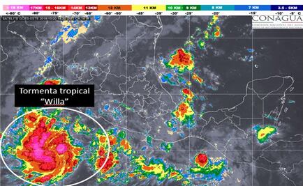 Depresión se intensifica a tormenta tropical "Willa" en costas de Colima y Michoacán