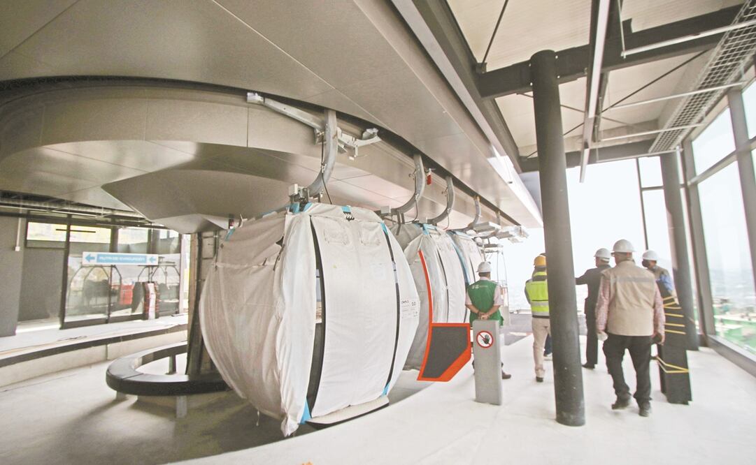 En un recorrido de EL UNIVERSAL por la estación Indios Verdes del Cablebús, se observó que el andén se encuentra concluido, únicamente falta colocar señalamientos, torniquetes y la instalación eléctrica. Foto: Carlos Mejía. EL UNIVERSAL