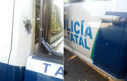Balean patrulla frente a Casa Tamaulipas; hieren a policía