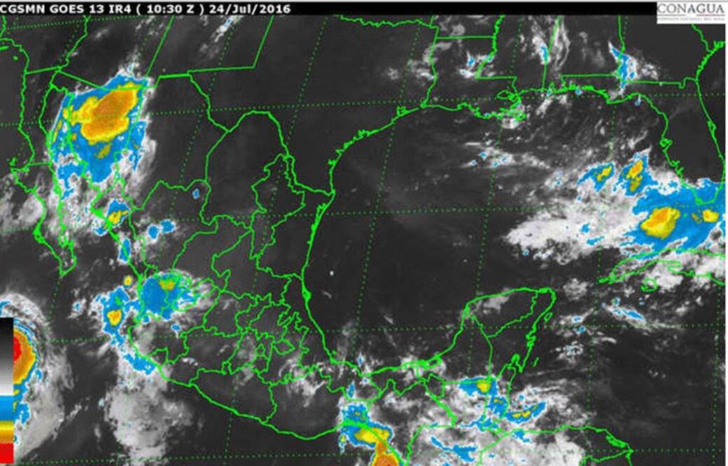 La tormenta tropical Frank se localizará hoy al suroeste de Cabo San Lucas, Baja California Sur, y sus desprendimientos nubosos ocasionarán tormentas fuertes en esta entidad (CONAGUA)