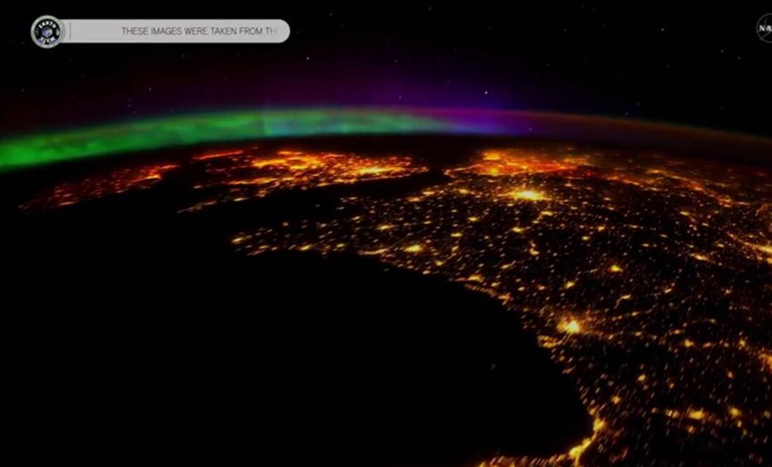 Las auroras son como gigantescas sábanas luminosas de colores y formas variables. Foto: Captura NASA