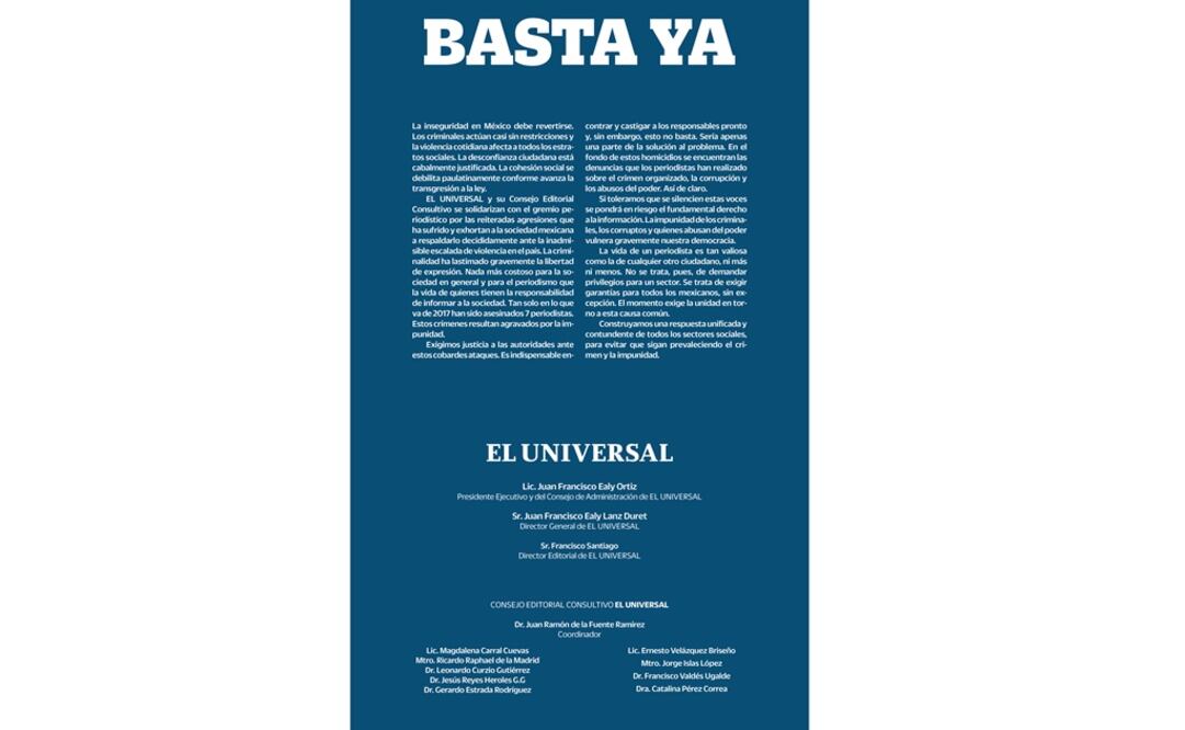 Aspecto del desplegado publicado por esta casa editorial en su edición impresa