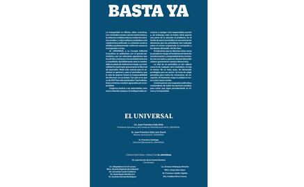 EL UNIVERSAL lanza un "basta ya" contra la violencia a periodistas