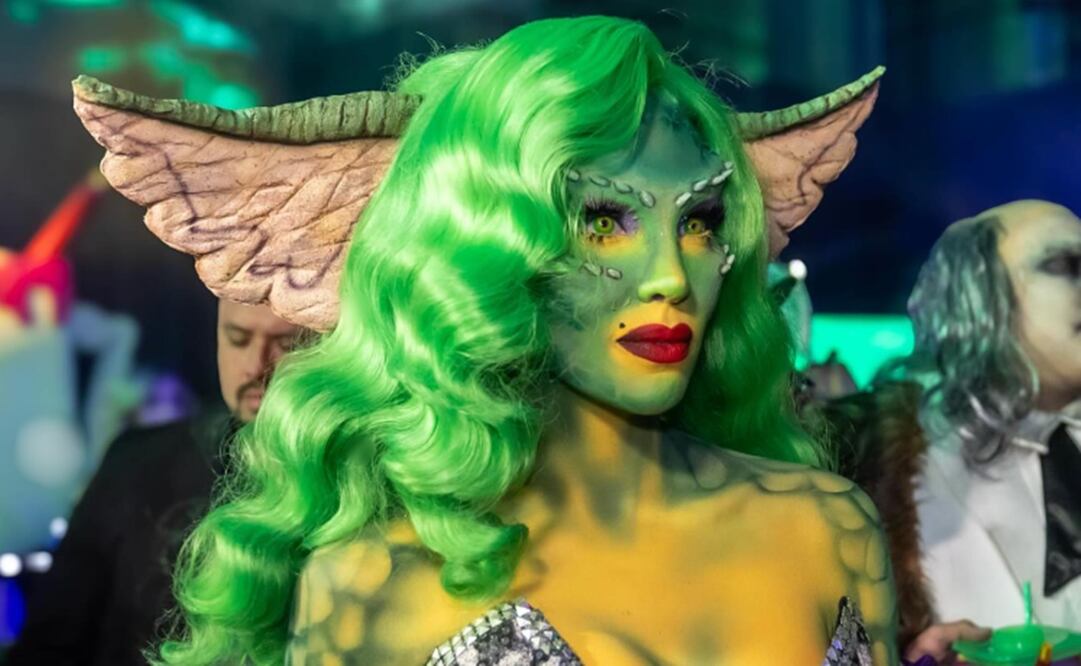Belinda disfrazada de Greta Gremlin en Halloween 2025.