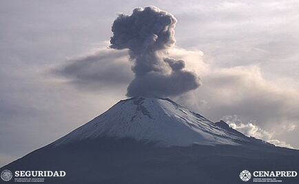 Reportan exhalación del volcán Popocatépetl esta tarde