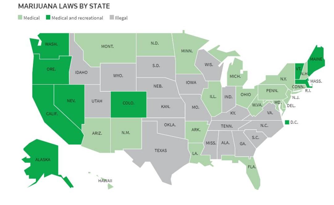 Estados de EU votan sobre legalizar la marihuana
