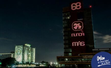 UNAM mourns Student Movement with black cloak and lights