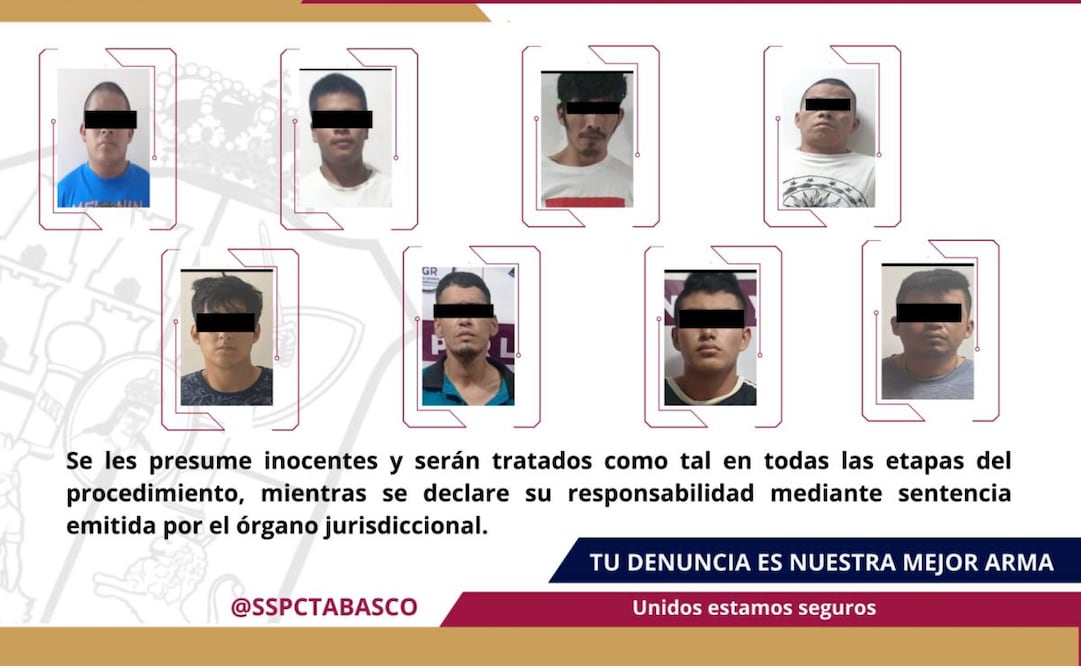 Detienen a banda delictiva integrada por migrantes de Guatemala y Honduras en Macuspana, Tabasco; les decomisan armas y drogas.
Foto: Especial.