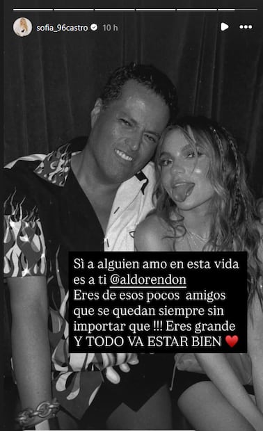 Sofía Castro le desea lo mejor a Aldo Rendón.