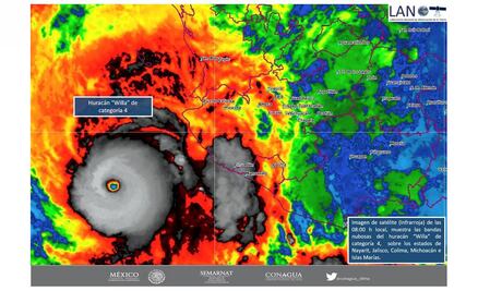 CNH prevé que “Willa” se convierta en huracán categoría 5