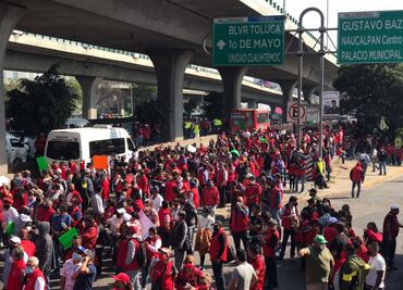 “¡Que nos paguen!”; protestan por salarios y arman bloqueos en Naucalpan