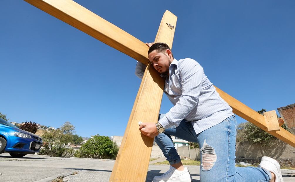 Viacrucis por Semana Santa en Toluca. Foto: Jorge Alvarado