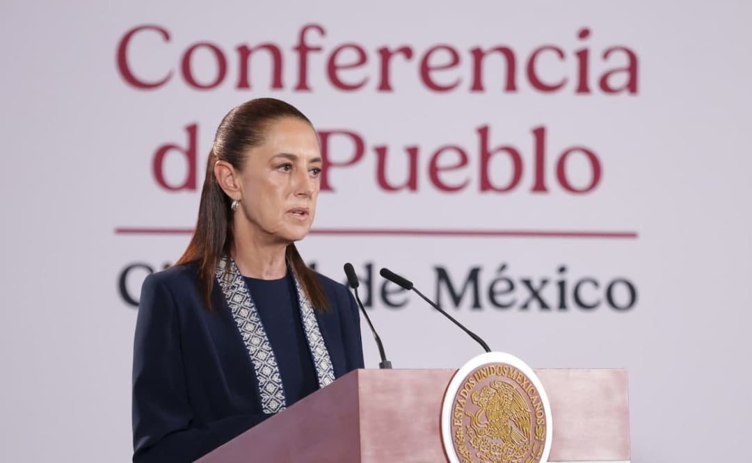 La presidenta Claudia Sheinbaum en la “Mañanera del Pueblo” del 21 de septiembre de 2026 en Palacio Nacional. Foto: Fernanda Rojas/ EL UNIVERSAL
