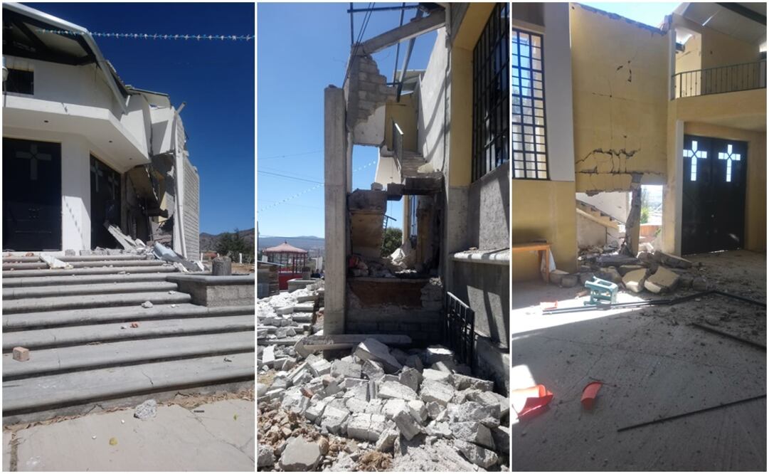 El recinto religioso sufrió afectaciones severas por la cantidad considerable de pirotecnia guardada. Fotos: Especiales