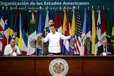 Peña inaugura asamblea de la OEA; destaca la "pluralidad"