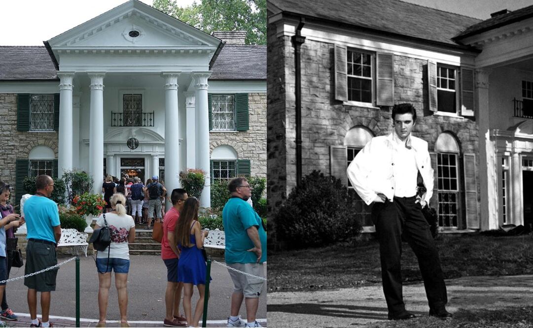 En la fotografía se observa Graceland, la mansión de Elvis Presley en Memphis, Tennessee. Foto: MANDEL NGAN / AFP/ Instagram oficial de Presley.