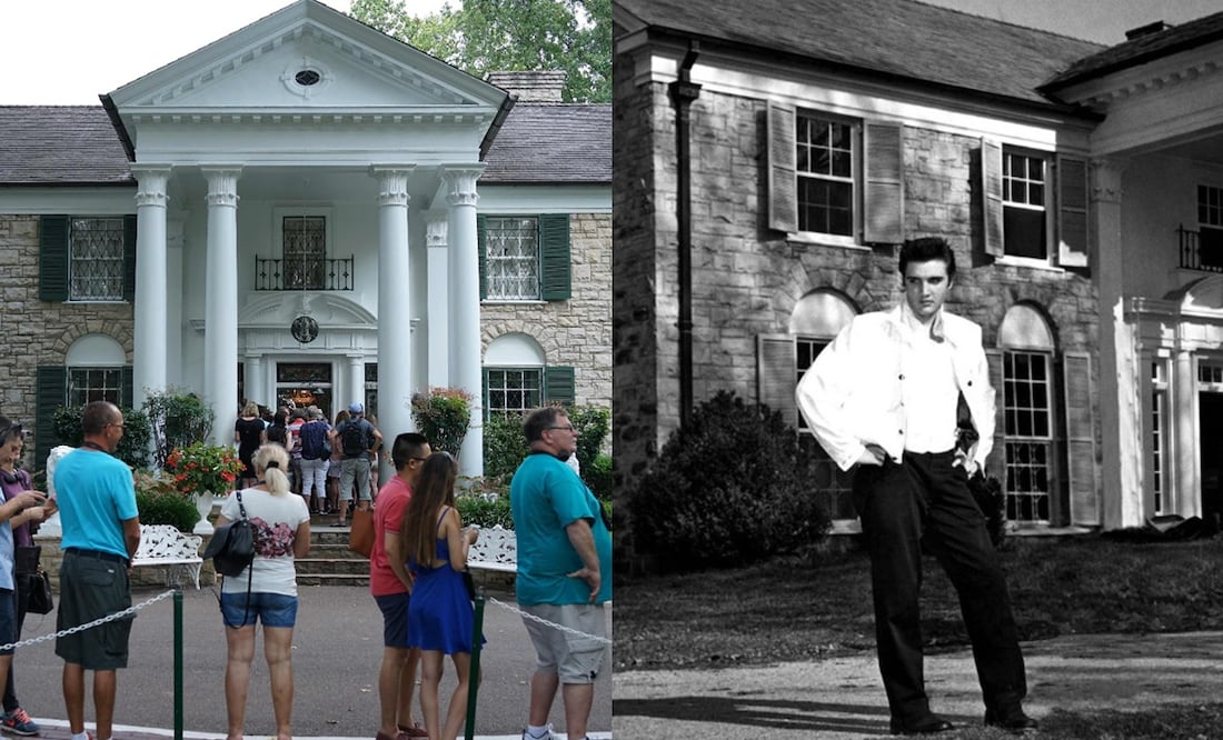 En la fotografía se observa Graceland, la mansión de Elvis Presley en Memphis, Tennessee. Foto: MANDEL NGAN / AFP/ Instagram oficial de Presley.