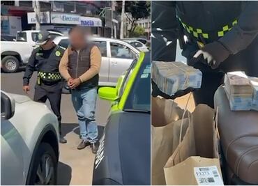 Sujeto se pasea con más de dos millones de pesos en la CDMX; lo detienen sobre Lomas de Chapultepec