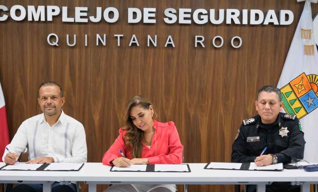 La gobernadora Mara Lezama Espinosa fue testigo de honor del convenio de coordinación y colaboración/ Foto: Especial