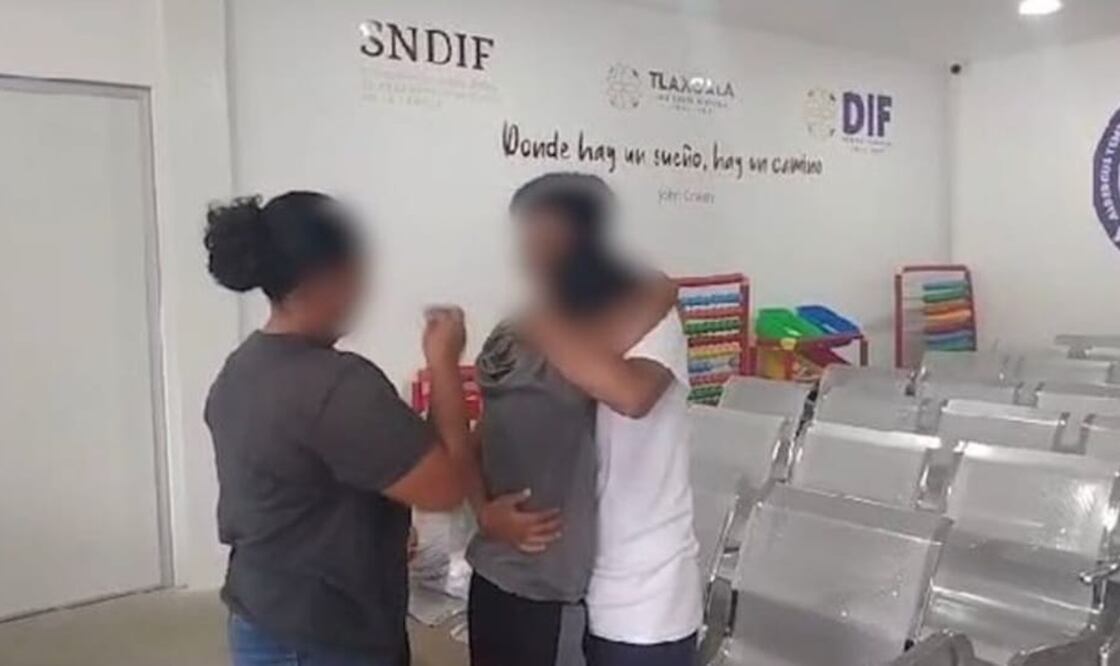 La señora se reunió con sus hijos en Tlaxcala. Foto: especial