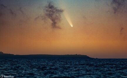 La asombrosa foto que captó al cometa Neowise al atardecer en Cancún