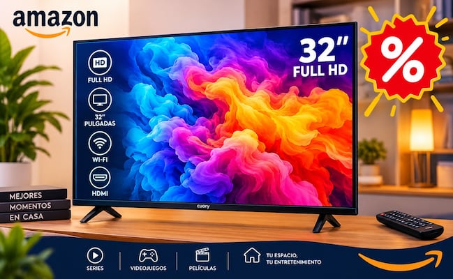 Amazon México rebaja pantalla Cuory Full HD de 32 pulgadas en menos de 2 mil pesos; aprovecha el descuento del 14%