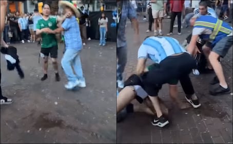 Aficionado con playera de México sufre agresión de parte de seguidores argentinos